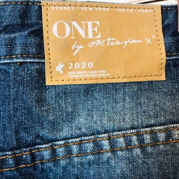 NWOT One Teaspoon 2020 High Rise Denim Midi Skirt 24 - Picture 8 of 8